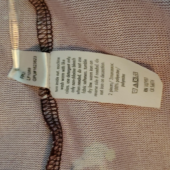 JUSTICE SLEEP 2-Piece Maroon w/Pink Flamingos. Flame Resistant. NWOT. Sz 14 - Picture 9 of 11